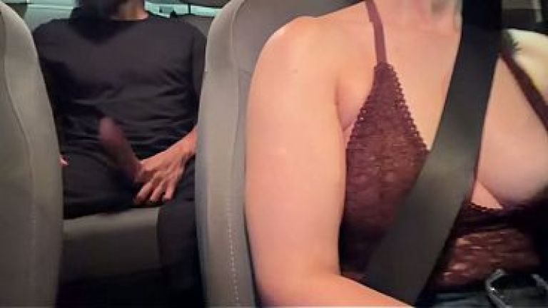 Passenger Shows His Dick to a Naughty App Driver and Grabs Her Tits