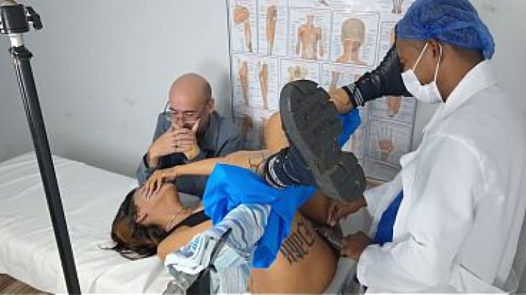 Gynecologist has sex with married woman right next to her husband!